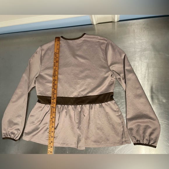 Elpis - metallic gold and brown peplum blouse - Picture 9 of 10